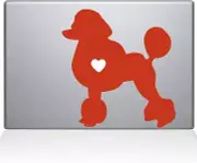 The Decal Guru Poodle Love Silhouette Decal Vinyl Sticker,11" MacBook Air,Orange