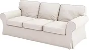 The Sofa Cover Replacement is Compatible for IKEA Three Seat or 3 seat Ektorp Sofa. Cover Only! Ektorp Slipcover (Beige Flax Polyester, 3 Seat Sofa)