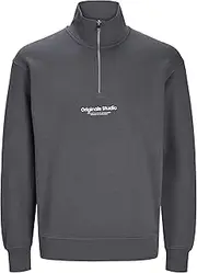 [JACK & JONES] Men's Jorvesterbro Sweat Quarter Zip Hn Noos Sweatshirt