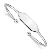 .925 Sterling Silver Rhodium Plated Kid's Polished ID Cuff Child's Bangle 5"