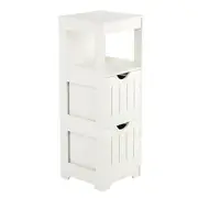 85CM Bathroom Toilet Display Side Cabinet Storage Waterproof 2 Drawers White