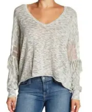 Wildfox Wesley Boho Tassel Detailed Sweater Gray - Size Medium NWT $179