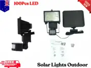 100 LED Outdoor Solar Security Lights Motion Detection Garden Floodlight