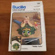 Vintage Bucilla "Teddy Turtle" Latch Hook Pillow Craft Kit 13055 new sealed