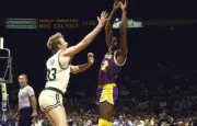 Finals Boston Celtics Larry Bird In Action Basketball 1985 Old Photo