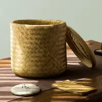 在飛比找樂天市場購物網優惠-竹編茶葉罐茶簍茶葉盒竹筒罐普洱茶餅茶包裝盒茶餅盒收納儲存罐