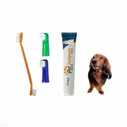 2X Pet Dog Cat Cleaning Toothpaste+ Toothbrush+ Back Up Brush Set Beef Flavour