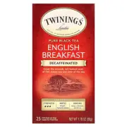 Pure Black Tea, English Breakfast, Decaffeinated, 25 Tea Bags, 1.76 oz (50 g)