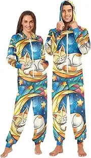 [Joisal] St Patricks Day Elements Pajama Onesie Long Sleeve Onesies for Men, Couples Pajamas Small
