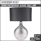 Sherwood Lighting Set of 2 Cosmo Contemporary Bedside Table Lamp - Silver