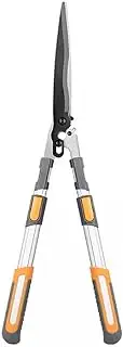 Retractable hedge trimmer, double-sided straight blade, retractable from 44cm to 55cm, lightweight garden shear for trimming borders (Three-point leverage)