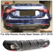 For Alfa Romeo Giulia 2017-2019 Carbon Fiber Rear Bumper Diffuser Lip W/Exhaust (for: Alfa Romeo)