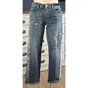 New $140 Anthropologie Pilcro Slim Boyfriend Leopard Patchwork Jeans Size 27P