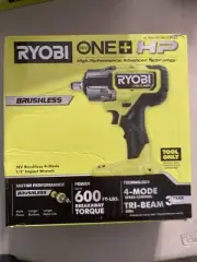 Ryobi PBLIW01B ONE+ HP 18V Brushless 4-Mode 1/2" High Torque Impact Wrench -BARE