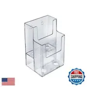 Azar Displays 252032 Clear Two-Tier Tri-Fold Brochure Holder, Acrylic Boxes f