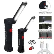 USB Rechargeable COB LED Work Light Inspection Hand Torch Flashlight Magnetic