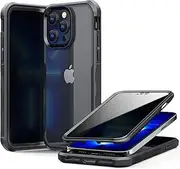 [OMGZONE] compatible with iPhone 14 Pro Max 360 Degree Case,Screen Protector built-in Privacy Tempered Glass Full Cover,Full Body Shockproof Case for Apple iPhone 14 Pro Max,Black