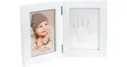 Happy Hands Double Frame Small Set Newborn Footprints White 10cm X 15cm + 13cm X 17cm 1pc
