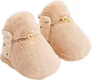 [SOLFEJ] Plush Baby Booties - Cozy Winter Warm Boy Girl Fleece Booties | Cotton Walkers Soft Boots Boys Cotton Baby Warm Baby Shoes Baby Girl Booties
