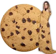 Cookie Blanket for Adult and Kids, Soft and Comfortable Flannel Round Novelty Food Blanket for Bedding, Giant Food Blanket Gifts for Crib, Sofa, Outdoors 59 Inches