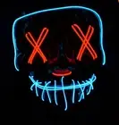 LED Halloween Mask Purge EL Wire 2 COLOR Glow Light up Mask BLUE RED