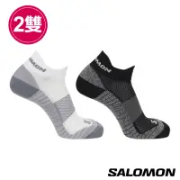 在飛比找momo購物網優惠-【salomon官方直營】AERO 運動短筒襪 黑/白(2入