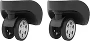 [Dpofirs] Suitcase Caster, Quiet Antiwear ABS Rubber 2 Pieces 360 Degree Rotating Luggage Suitcase Wheels Flame Retardant for Replacement (Black)