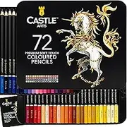 Castle Art Supplies 72 Colored Pencils Set for Coloring Books - New and Improved Premium Artist Soft Series Lead with Vibrant Colors