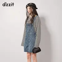 在飛比找ETMall東森購物網優惠-dzzit芭比甜酷少女牛仔背帶褲