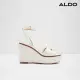 【ALDO】CARRABRIRIA-編織金飾造型厚底楔型涼鞋-女鞋(白色)