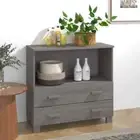 vidaXL Sideboard "HAMAR" Light Grey 85x35x80 cm Solid Wood Pine BMG