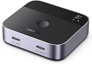 UGREEN USB-C Switch 2 in 1 Out 4K@60Hz, Aluminum USB-C Switcher 2 Computers Supports HDR HDCP2.2 Compatible with Laptops, Tablets, Smartphones, MacBook Air/Pro, iMac All-in-One Desktop Computer