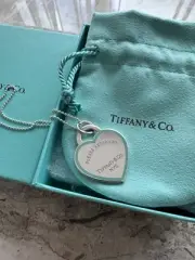 Tiffany & Co Return To Tiffany Large Heart Tag Pendant On 18inch Beaded Chain