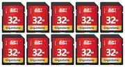 Gigastone 32GB 10-Pack SD Card UHS-I U1 Class 10 SDHC Memory Card High-Speed Full HD Video Canon Nikon Sony Pentax Kodak Olympus Panasonic Digital Camera, with 10 Mini Cases