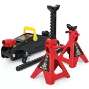 Hydraulic Trolley Floor Jack Combo with 2 Jack Stands, 2 Ton (4000 lb) Capaci...