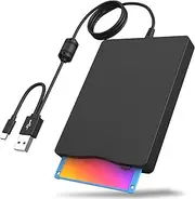 Floppy Disk Reader, 3.5 inch External Floppy Disk Drive with USB Type-C, Portable FDD Floppy Disk Drive for Laptop PC Windows 11/10/8/7/2000/XP
