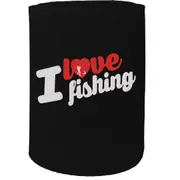 Alcohol Stubby Holder - I Love Fishing - Funny Novelty Birthday Gift Joke Beer Can Bottle Coolie