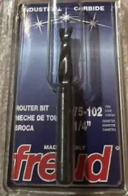Freud 75-102 1/4" Up Spiral Solid Carbide Router Bit 1/4" Shank