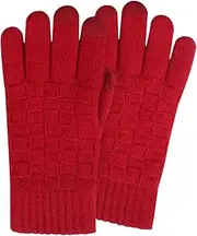 [Gupcaqosjw] Touch Screen Winter Gloves,Outdoors Windproof Knitting Gloves - Comfortable Winter Checkere Motorcycle Mittens for Cycling, Skiing