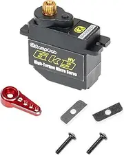 RampCrab 6kg Steering Servo with Servo Horn for FMS FCX24, Upgrade Parts for RC Crawler 1/24 Scale FCX24 Power Wagon Butcher & Max Smasher Big Foot, K5 (Red Horn)