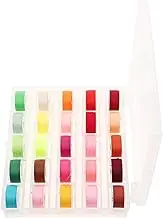 TEHAUX 25pcs Sewing Machine Bobbins Thread Spools Storage Box Transparent Bottom for Easy Monitoring Compatibility Durable Polyester for and Travel Sewing Needs