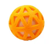 2PCS Creative Pet Toy Grid Glow Ball Vocal Ball 7.5cm Bite Resistant Natural Rubber Toy Suitable for Puppy Kitten-Orange