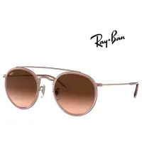 在飛比找Yahoo!奇摩拍賣優惠-Ray Ban 雷朋 時尚雙槓圓框太陽眼鏡 RB3647N 