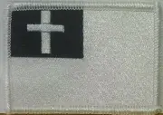 CHRISTIAN Flag Patch with Hook & Loop fastener Black & White White Border #1
