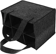 OFFSCH Insulated Wine Tote Bag Felt Material Sturdy Portable Storage for 6 Bottles for Parties