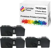 3-Pack Black Non-Genuine Toner Cartridge for Kyocera TK-5234K TK5234K (2,600 Pages) for M5521CDN M5521CDW P5021CDN P5021CDW