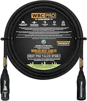 15 Foot - WBC-PRO-QUAD Ultra-Silent Ultra-Flexible Balanced Star-Quad Cable with Neutrik Male & Female XLR Plugs & Black Tweed Jacket