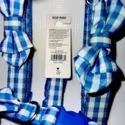 1ct Top Paw Fashion Dog Collar- Dads Day Plaid Bow LARGE 16.75 - 26in