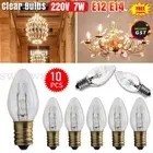 2/8/10 PCS 7W 220V E12/E14 Clear Bulbs Night Light Replacement Bulbs Home Decor