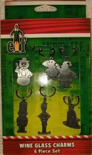 iCup 17181 Elf Movie Wine Glass Charms New WB Buddy Narwal 6 Piece Set Metal